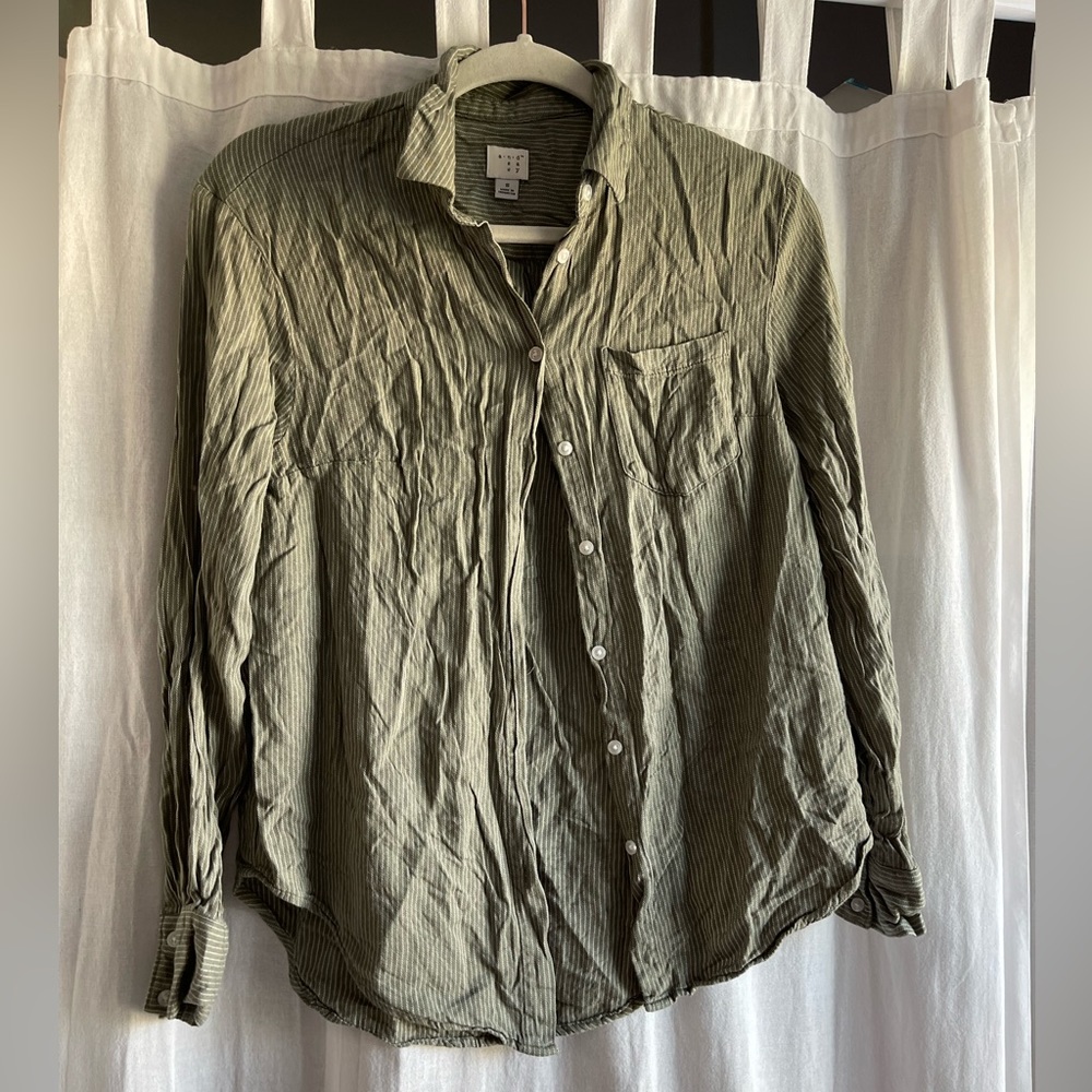 Target Army green striped button down
